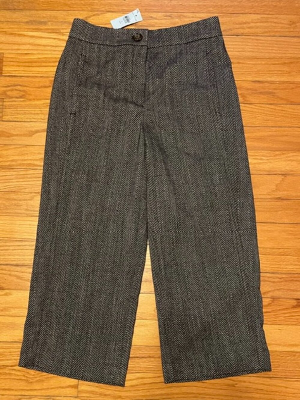 ANN TAYLOR Herringbone cropped pants NWT Petite 4